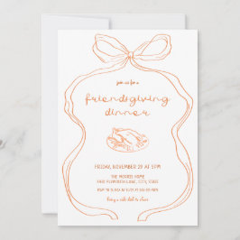 Invitación a la cena de Coquette Bow Friendscome