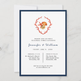 Invitación a la cena de Coral y conchas