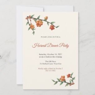 Invitación a la cena de cosecha de Pyracantha