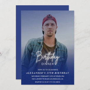 Invitación a la cena de cumpleaños 27. Foto Hombre