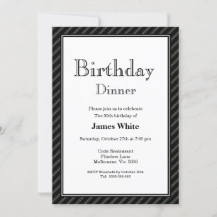 Invitación a la cena de cumpleaños 30 en blanco y