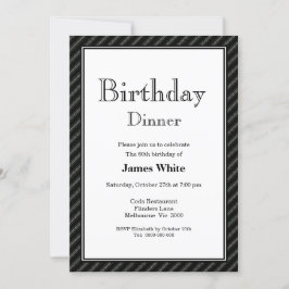 Invitación a la cena de cumpleaños 60 en blanco y 