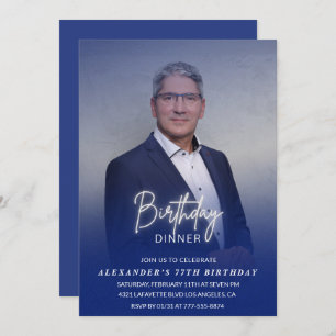 Invitación a la cena de cumpleaños 77º cumpleaños