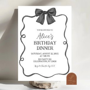 Invitación a la cena de cumpleaños caprichosa con 