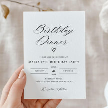 Invitación a la Cena de Cumpleaños, Cena de Cumple