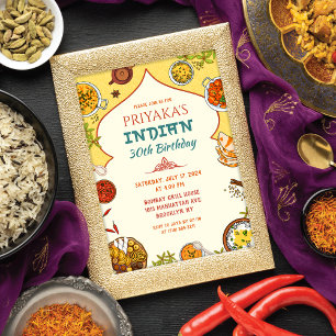 Invitación a la cena de cumpleaños india