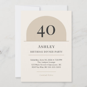 Invitación a la cena de cumpleaños número 40 con A