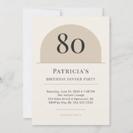 Invitación a la cena de cumpleaños número 80 de Mo