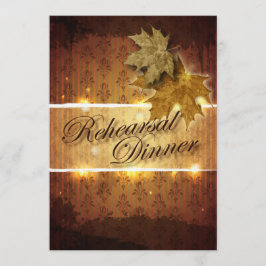 Invitación a la cena de Damask Golden Leaves