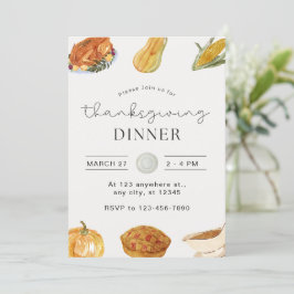 Invitación a la cena de Día de Acción de Gracias