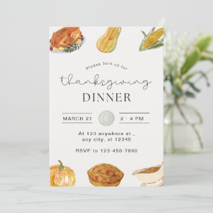 Invitación a la cena de Día de Acción de Gracias