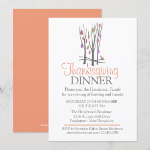 Invitación a la cena de Día de Acción de Gracias e