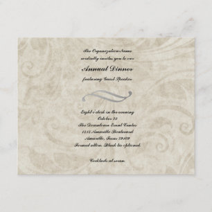 Invitación a la cena de diseño de pergamino de épo