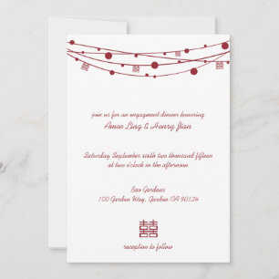 Invitación a la cena de doble linterna de felicida