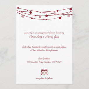 Invitación a la cena de doble linternas de felicid