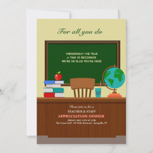 Invitación a la cena de docente con agradecimiento