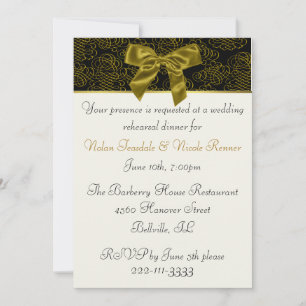 Invitación a la cena de elegante ensayo de boda