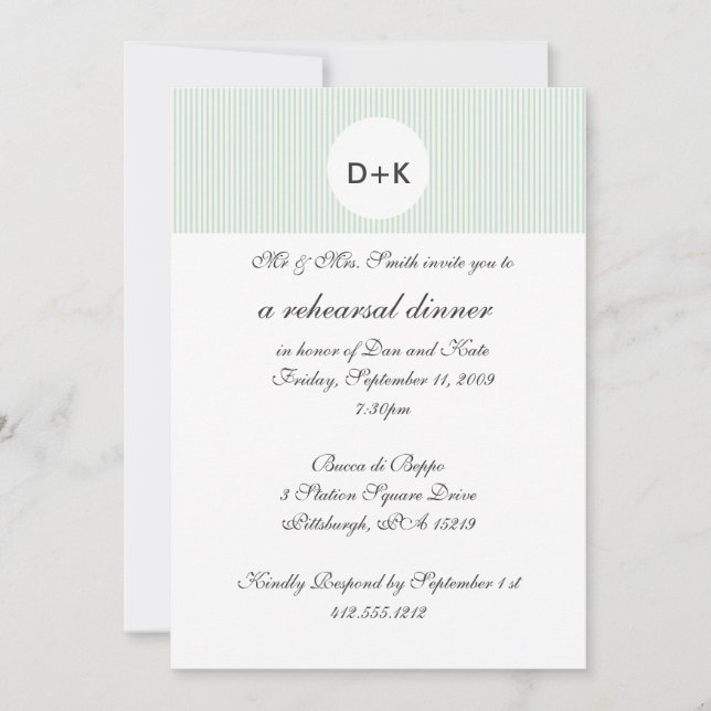 Invitación a la cena de ensayo (Anverso)