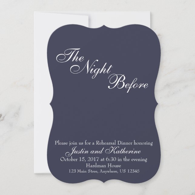 Invitación a la cena de ensayo (Anverso)