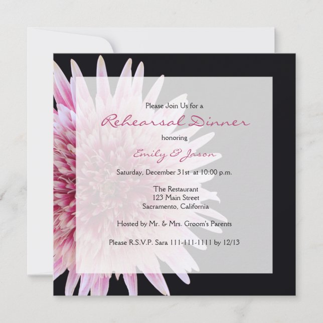 Invitación a la cena de ensayo (Anverso)