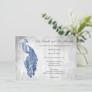 Invitación a la cena de ensayo Blue Peacock