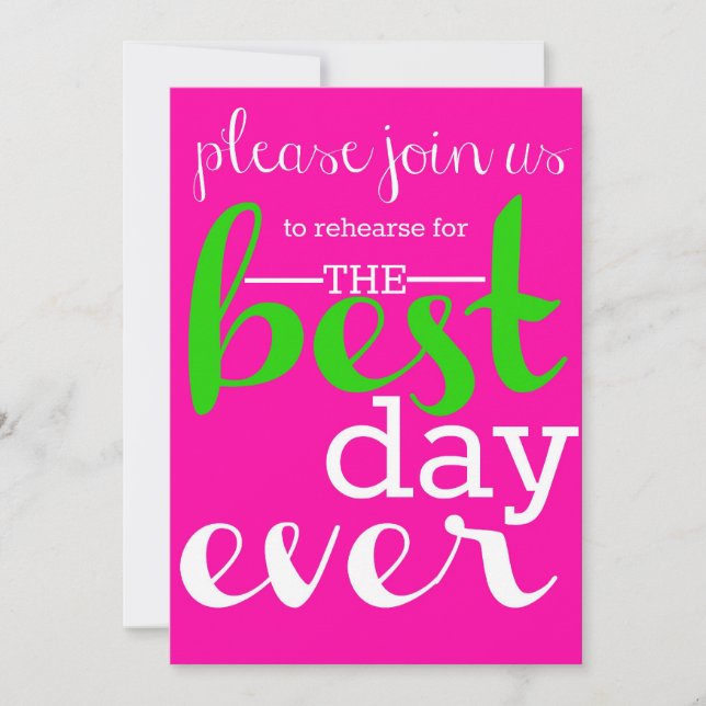 Invitación a la cena de ensayo Boda (Anverso)
