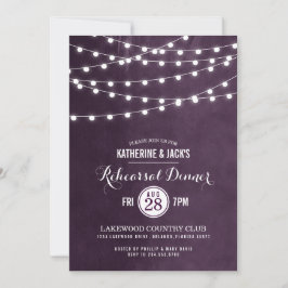 Invitación a la Cena de Ensayo con Luces de Cuerda