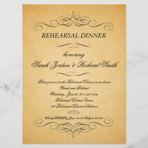 Invitación a la cena de ensayo con muelles de pape