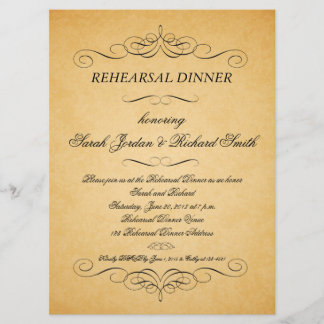 Invitación a la cena de ensayo con muelles de pape