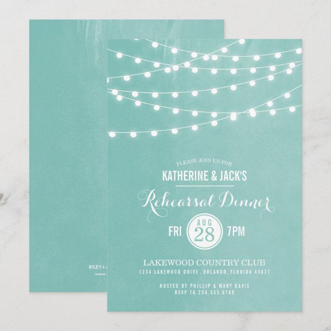 Invitación a la cena de ensayo de alumbrado de cue (Anverso / Reverso)