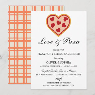 Invitación a la Cena de Ensayo de Amor & Pizza