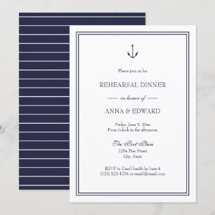 Invitación a la cena de ensayo de anclaje náutico