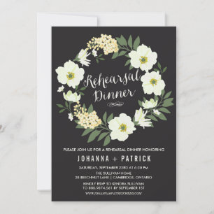 Invitación a la cena de ensayo de anémona floral d