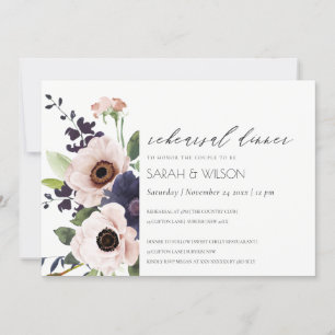 Invitación a la cena de ensayo de Anemone Floral d