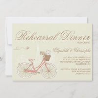 Invitación a la cena de ensayo de bicicleta rosa v