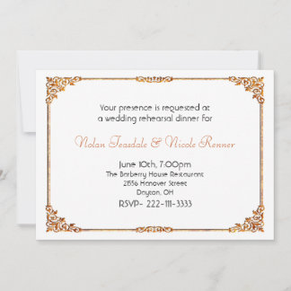 Invitación a la cena de ensayo de Boda blanco form