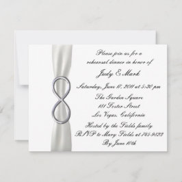 Invitación a la cena de ensayo de Boda blanco infi