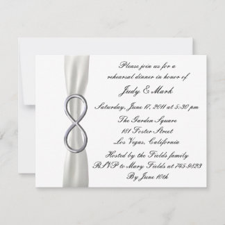 Invitación a la cena de ensayo de Boda blanco infi