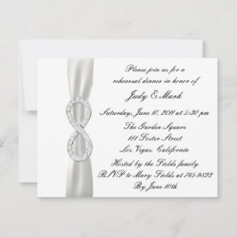 Invitación a la cena de ensayo de Boda blanco infi