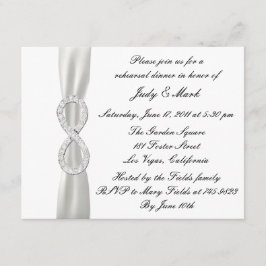 Invitación a la cena de ensayo de Boda blanco infi