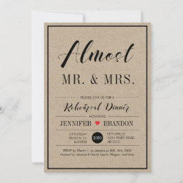Invitación a la cena de ensayo de boda Chic Kraft