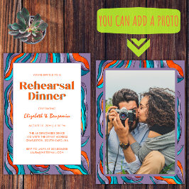 Invitación a la cena de ensayo de boda con foto mo