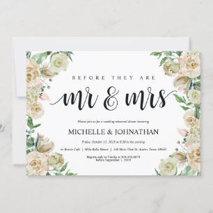 Invitación a la cena de ensayo de boda de primaver