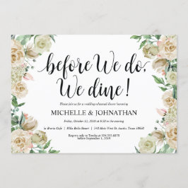 Invitación a la cena de ensayo de boda de primaver