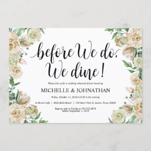 Invitación a la cena de ensayo de boda de primaver