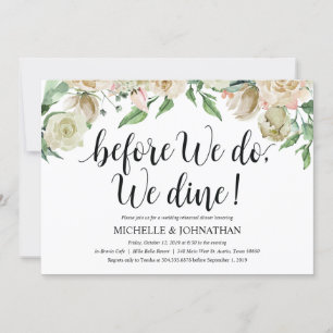 Invitación a la cena de ensayo de boda de primaver