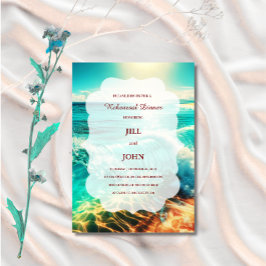 Invitación a la Cena de Ensayo de Boda en la Playa