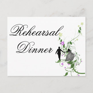 Invitación a la cena de ensayo de boda floral