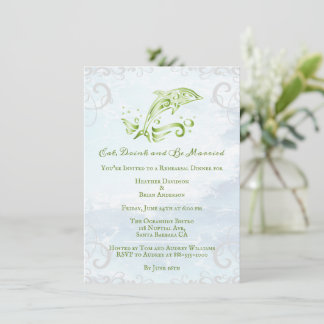 Invitación a la Cena de Ensayo de Boda Green Dolph