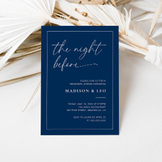 Invitación a la cena de ensayo de boda naval